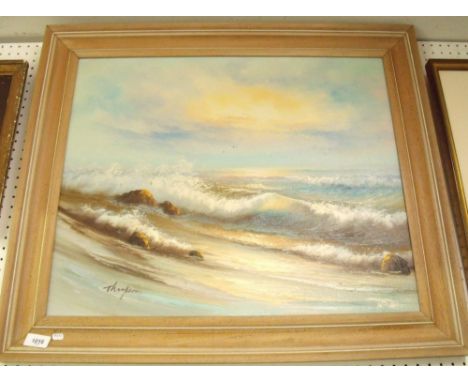 Thompson - oil on board seascape 48 x 58cm
