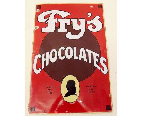 A Fry's Chocolate enamel sign 51 x 76cm