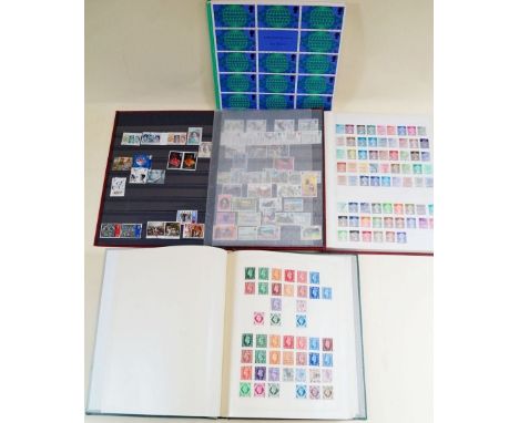 A GB stamp album, two stockbooks and presentation book 'Telecommunications and Society' of some QV - KGVI defin and latterly 