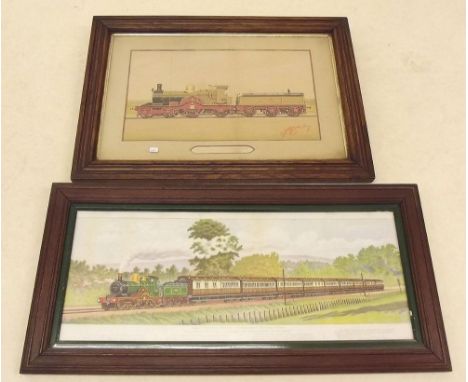 Two vintage railway prints 'The Cornishman' 55 x 21cm and 'Single Express' 37 x 21cm