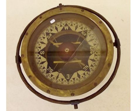 A large Henry Browne and Sons gimble ships compass