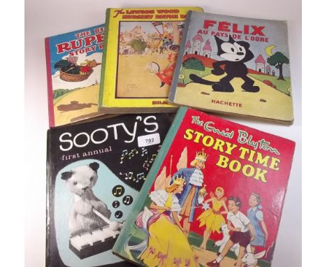 Childrens Annuals including Lawson Wood nursery rhyme book.