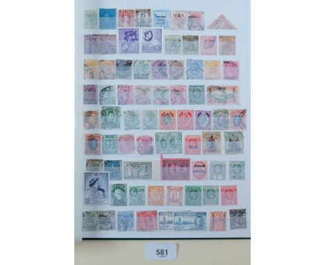 A QV - QEII stamp stockbook filled with much early material mostly British Empire and Commonwealth defin/commem, mint and use