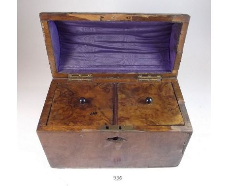 A Victorian dome top tea caddy 