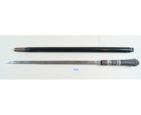 A 19th century Indian ebony sword stick