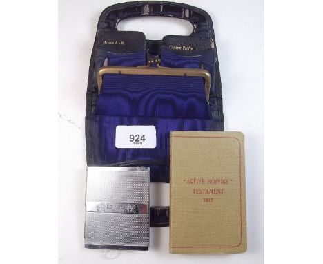 A Victorian Sunday School purse with hymn book and prayer book, and a Coronation needle case