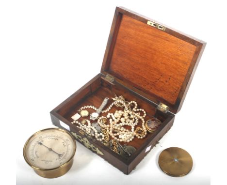 Brass/wood box negretti Zambra barometer