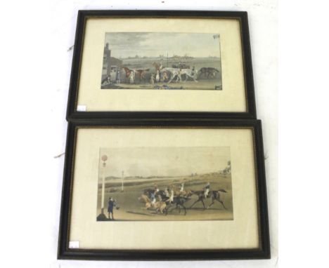 Hunt after James Pollard (1792-1867), a pair of early 19th century aquatint lithographs. The two horse racing prints, 'The st