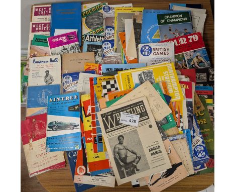 Sports Memorabilia: Collection of mixed sports programmes, 1930s onwards, including 1948 Olympics, boxing, Speedway, Athletic