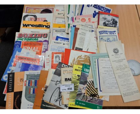 Sports Memorabilia: Collection of sports programmes, including motor cycling, football, boxing, wrestling, motor racing; vari