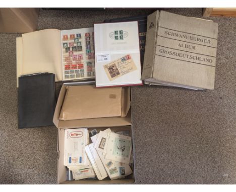 Stamps: Vast accumulation of European stamp albums, much German, Olympics, Hitler, in many stockbooks/albums.