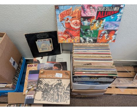 Records: Collection of 100+ various rock and other albums, including Pink Floyd, Led Zeppelin, Michael Jackson, Ian Dury, etc