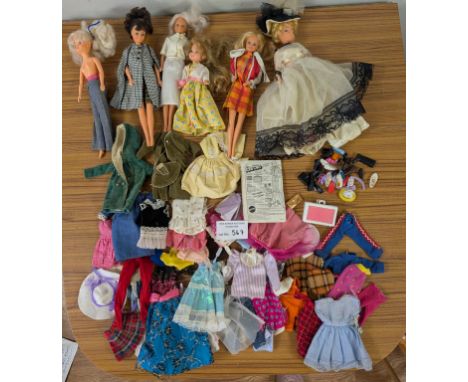 Collectables; Dolls: Vintage doll assortment including Mattel Barbie, Palitoy Tressy (clothes), Faerie Glen, GeGe, etc.; some