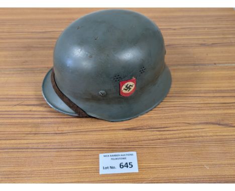 Collectables; Militaria: German lightweight parade / guard duty helmet, wartime markings, unusual.