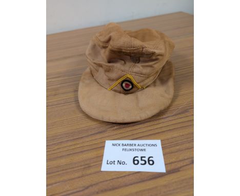 Collectables; Militaria: German Afrika Korps field cap, shows age and wear, yellow piped.