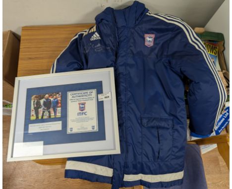 Sports Memorabilia; Football: Ipswich Town Mick McCarthy (manager) 2015/16 signed ITFC coat, with framed CoA.