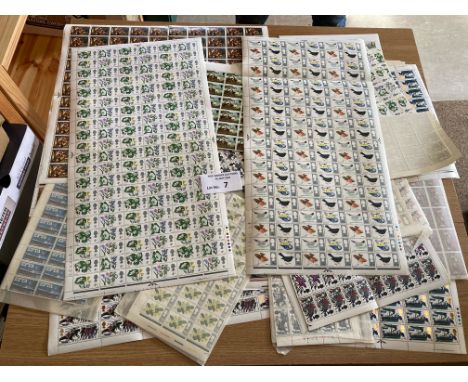Stamps: 31x complete sheets of pre-decimal Mint stamps; all in pristine condition including World Cup 1966.