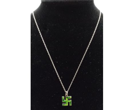 Antique 1909/1910 Silver and Enamel Nazi Cross Pendant Necklace most likely made for a Nazi Sympathiser 