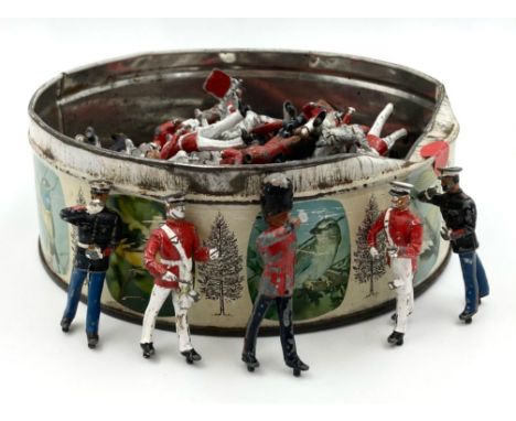 A Collection of over Thirty Vintage British Soldier Lead Models. As found. 