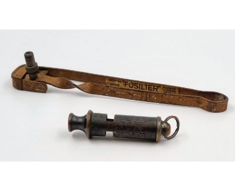 An Elma 1940s Boy Scout Whistle Plus a 1950s Fusilier Fire Lighter - 17cm. 