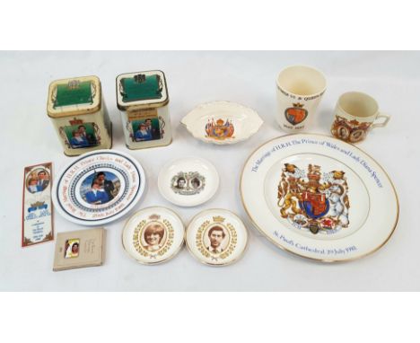 A Collection of 12 Vintage Royal Memorabilia to include 9 various pieces relating to Prince Charles and Diana 1981 and 3 piec
