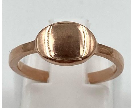 9K Rose Gold fancy Signet Ring Size K 2.3g