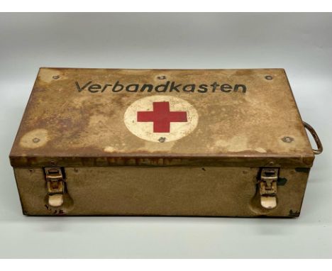 WW2 German Africa Corps First Aid Box with contents. 