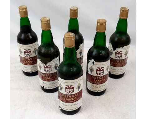 6 BOTTLES OF VINTAGE METAXAS DESSERT WINE FROM GREECE 