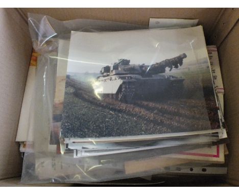 A box of ephemera including Army publicity photos