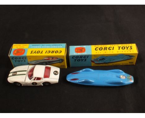 Two boxed Corgi Toys , 153 Proteus-Campbell 'Bluebird' record car and 324 Marcos 1800 G.T. with Volvo engine