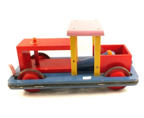 A boxed Shuffle Castle plus a wooden railway engine