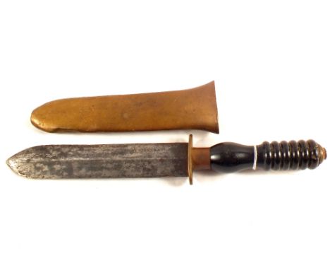 A late 19th Century 'Siebe Gorman & Co' divers knife in its correct metal scabbard, blade with correct naming