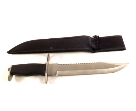A modern hunting knife with sheath