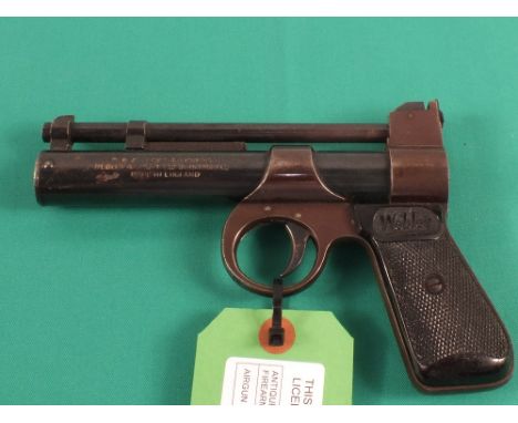 A Webley & Scott .177 Junior air pistol, post war production No.1766 (on front of air chamber)