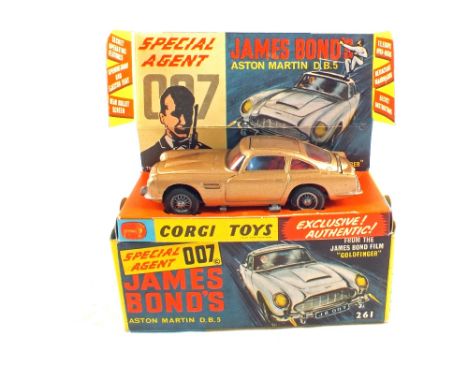 A boxed Corgi 261 James Bond Aston Martin DB5 with all required items