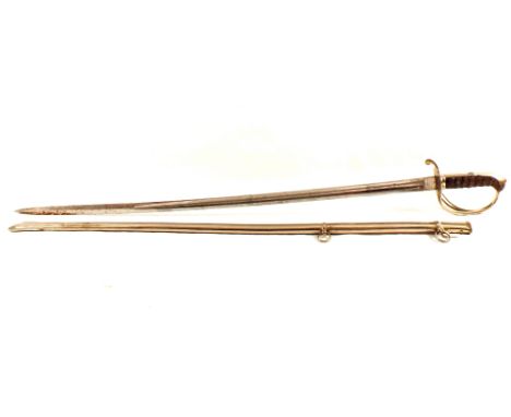 An 1821 model Victorian Light Cavalry/Royal Artillery Officers sword with scabbard by Wilkinson, S/No.15112 for approx 1867