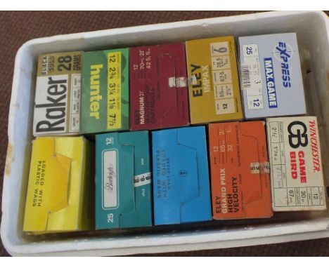 A mixed lot of approx 250 12 bore cartridges, all within their boxes, this item can only be purchased by someone with a curre