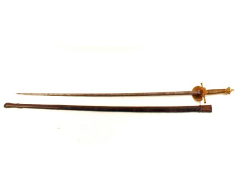 A Victorian 'court sword' by Pulford & Co, 65 St James St, London in its leather scabbard