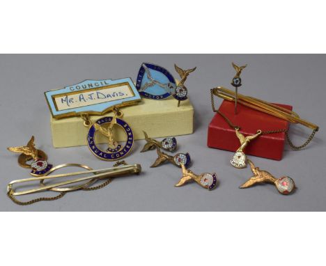 A Collection of Various Royal Air Force Association Enamel Badges and Pins 