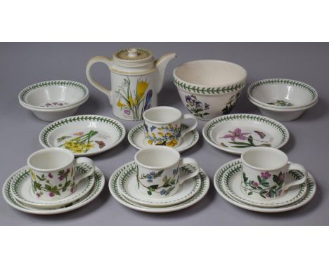 A Collection of Portmeirion Botanic Garden China To Comprise Four Cups, Four Saucers, Four Bowls, Planter, Five Small Plates 