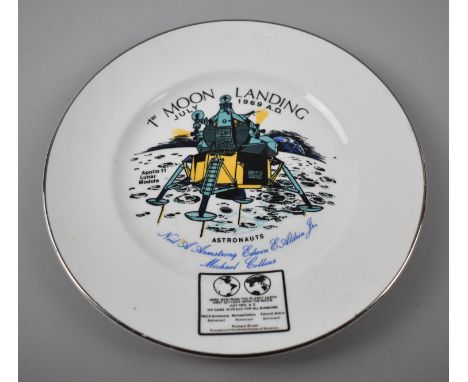 A Pall Mall Ware Plate to Celebrate First Moon Landing July 1969, 21.5cm Diameter 