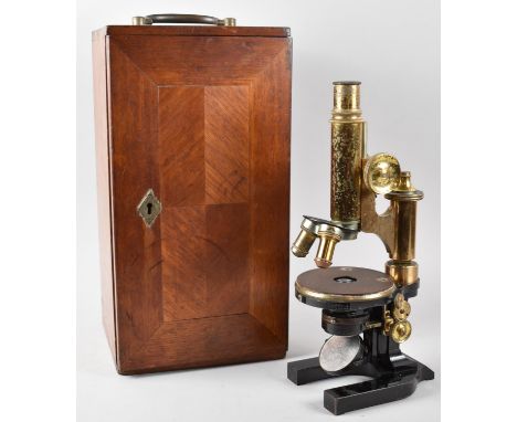 A Late 19th/Early 20th Century Brass Mounted Microscope by A E Leitz, no.97073 