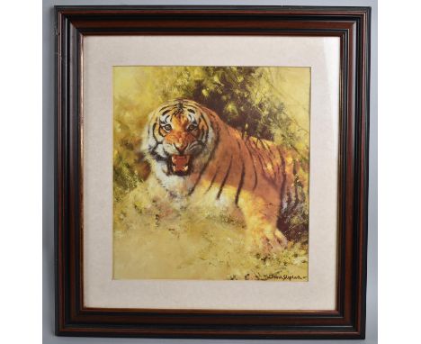 A Framed David Shepherd Print of a Tiger, 24x26cm 