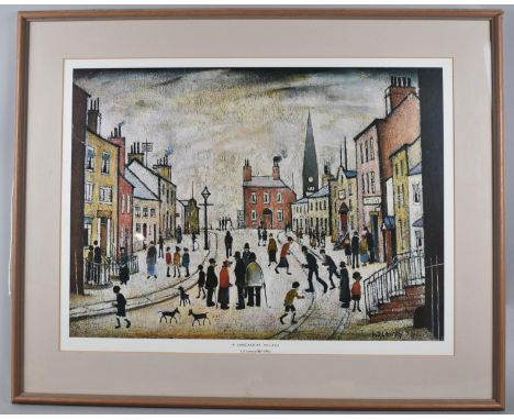 A Framed Lowry Print, "A Lancashire Village", 50x37cm 