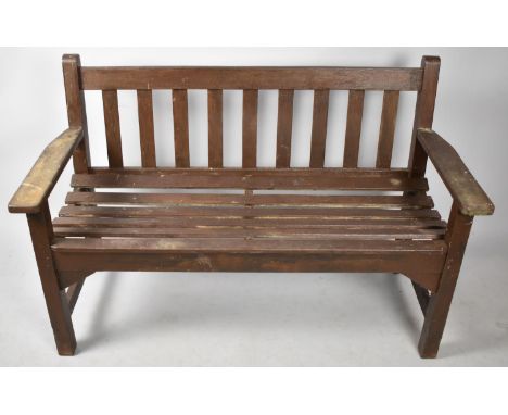 A Wooden Two Seater Garden Bench, 127cm Wide 