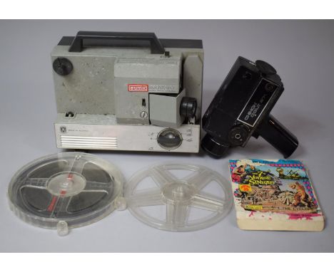 A Collection of Vintage 8mm Cine Equipment Including Voyage of Sinbad Film, Camera AF and Projector Missing Power Lead 