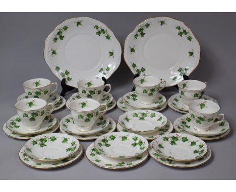 A Collection of Various Colclough Ivy Pattern Teawares to Comprise Seven Cups, Eleven Saucers, Eleven Side Plates, Two Cake P