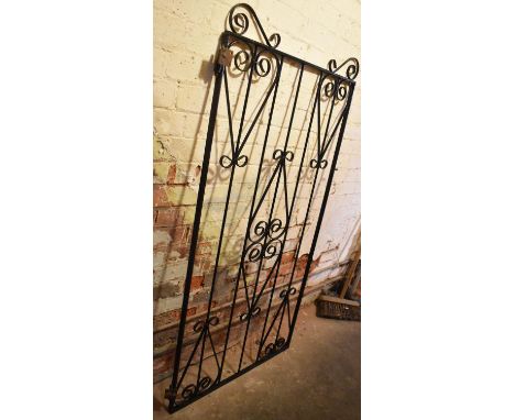 A Modern Wrought Iron Garden Gate, with Hinges, 82cm wide and 104.5cm High 