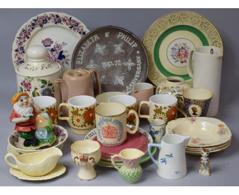 A Collection of Ceramics to Include Poole Coffee Pot, Decorated Plates etc 