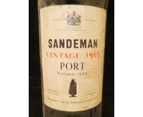 Sandeman Vintage Port 1963, bottled in 1965, x 1   CONDITION REPORTS  No guarantee can be given as to the condition of the co